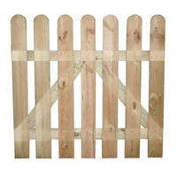 Cancello steccato in legno recinzione 100 x 80 cm 6 lamelle 15x90 mm in pino impregnato