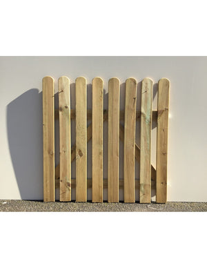 Cancello steccato in legno recinzione 100 x 80 cm 6 lamelle 15x90 mm in pino impregnato
