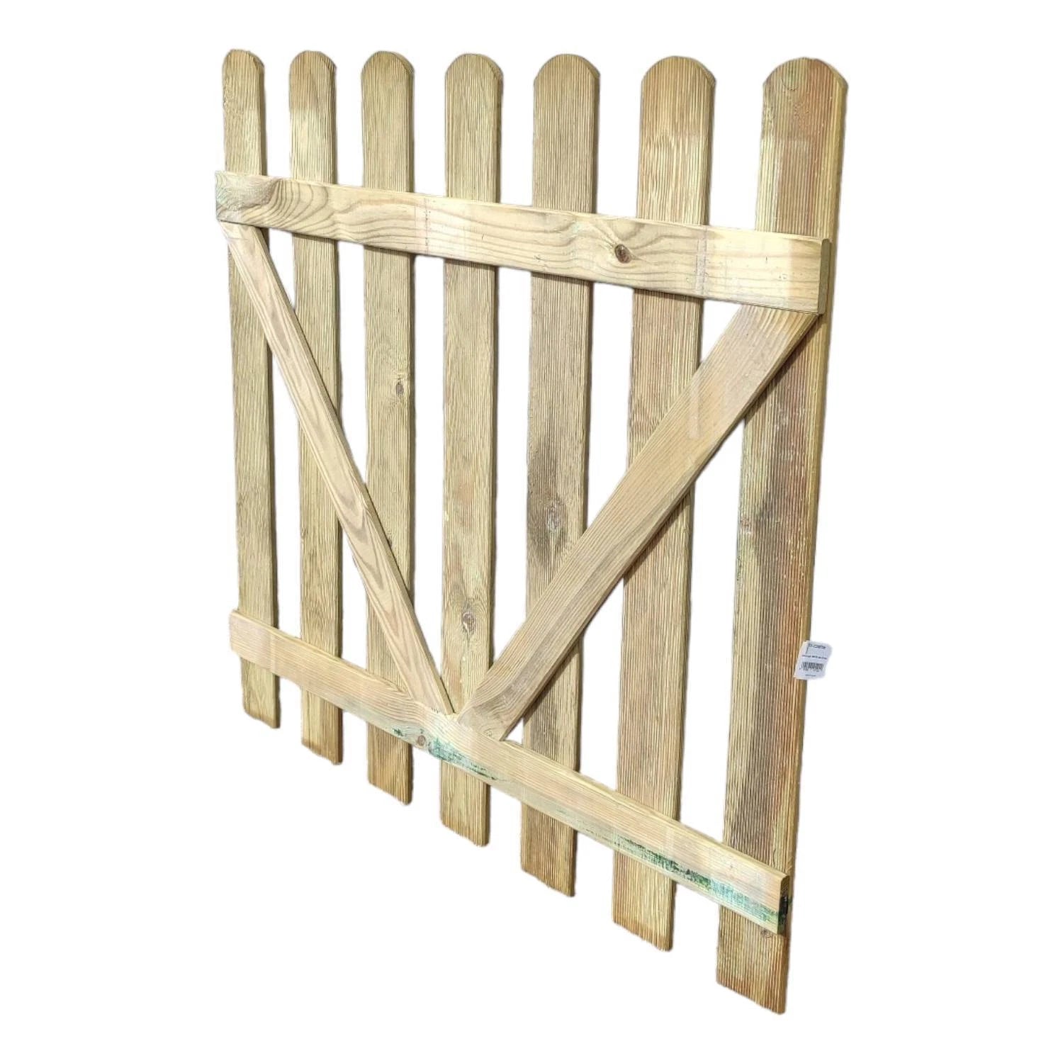 Cancello steccato in legno recinzione 100 x 80 cm 6 lamelle 15x90 mm in pino impregnato
