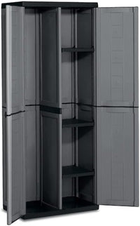 Armadio portascope Keter Jolly esterno interno 68x39x166 cm Grigio con ripiani regolabili