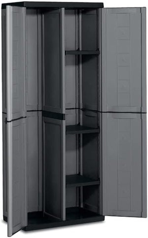 Armadio portascope Keter Jolly esterno interno 68x39x166 cm Grigio con ripiani regolabili