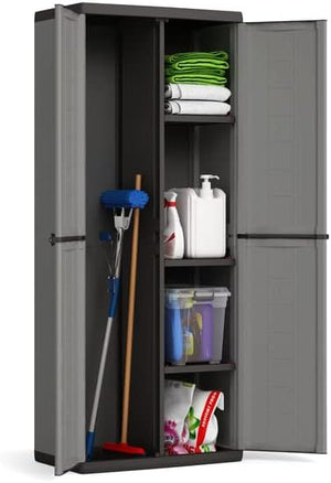 Armadio portascope Keter Jolly esterno interno 68x39x166 cm Grigio con ripiani regolabili