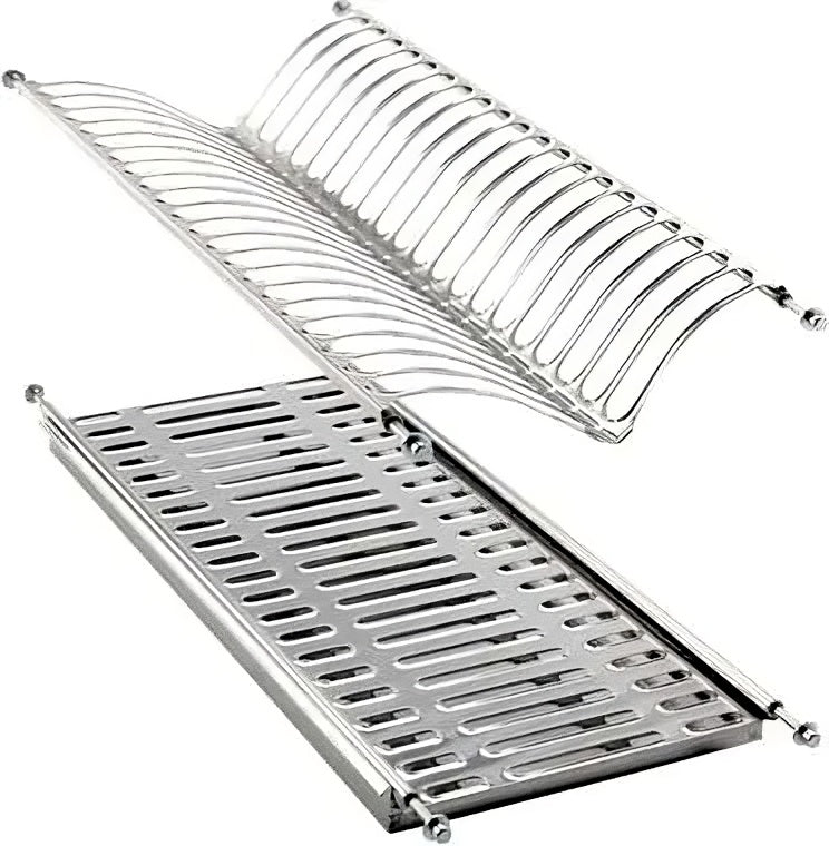 Scolapiatti e scolabicchieri in acciaio inox con vaschetta – 60 cm