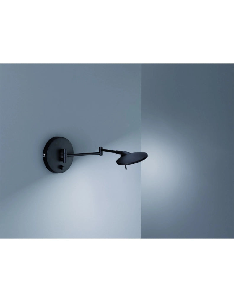 Applique Kazan Led Dimmerabile Nero Orientabile 14 cm Trio Lighting