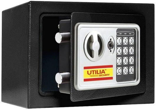 Cassaforte elettronica Utilia Security con combinatore e chiave – 230x170x170 mm