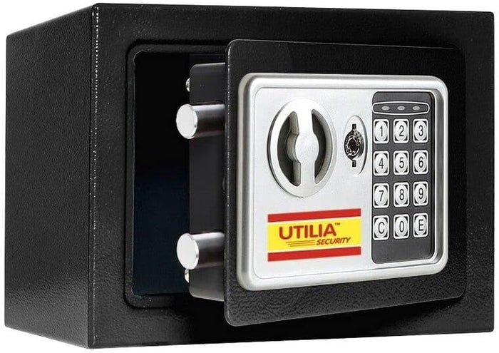 Cassaforte elettronica Utilia Security con combinatore e chiave – 230x170x170 mm