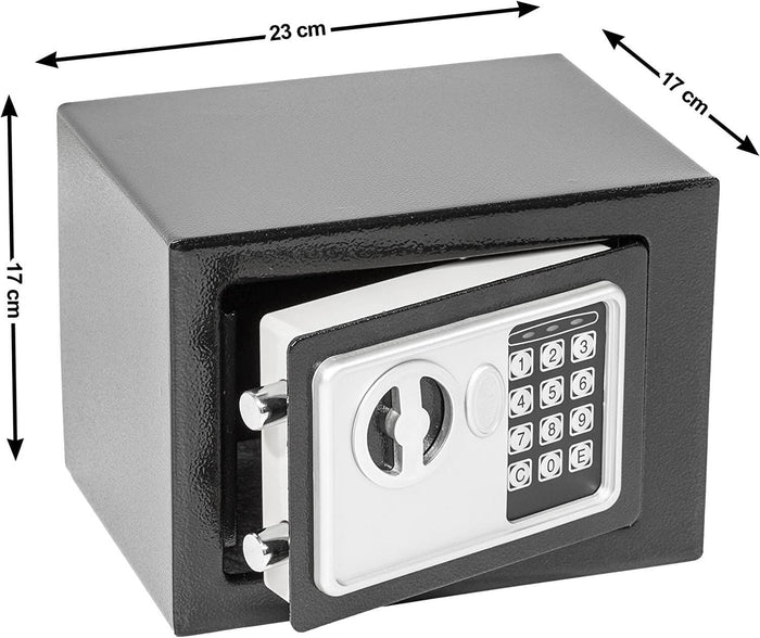 Cassaforte elettronica Utilia Security con combinatore e chiave – 230x170x170 mm