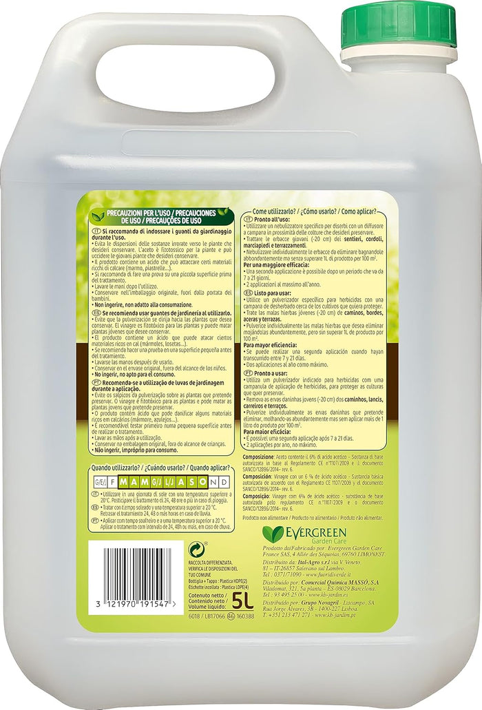 Diserbante naturale all’acido acetico concentrato Naturen KB – Tanica 5 litri