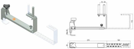 Montagradini per scale regolabile 270-450 mm in acciaio zincato