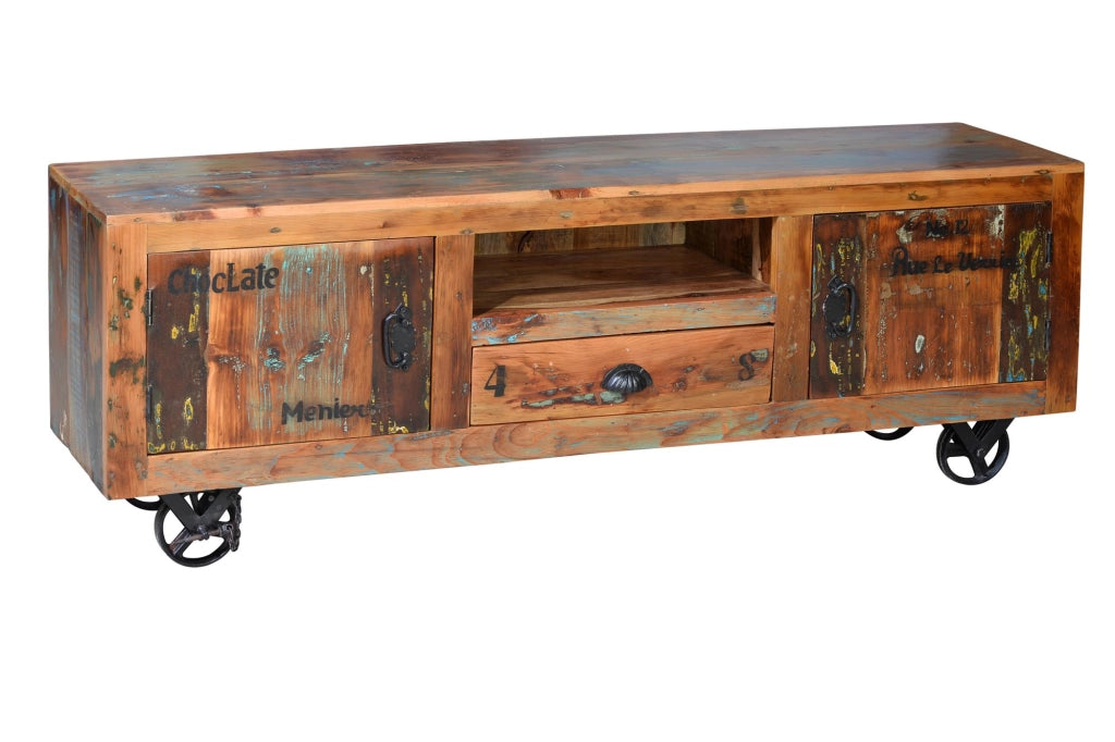 Credenza a 3 ante e 3 cassetti in massello di acacia