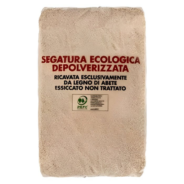 Segatura ecologica multiuso depolverizzata in abete essiccato – Sacco 50 litri