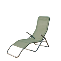 Sedia sdraio chaise longue Riviera – Struttura in acciaio e textilene verde – 140x60x96 cm