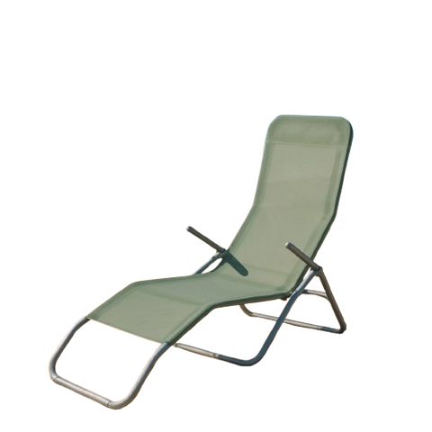 Sedia sdraio chaise longue Riviera Struttura in acciaio e textilene verde 140x60x96 cm