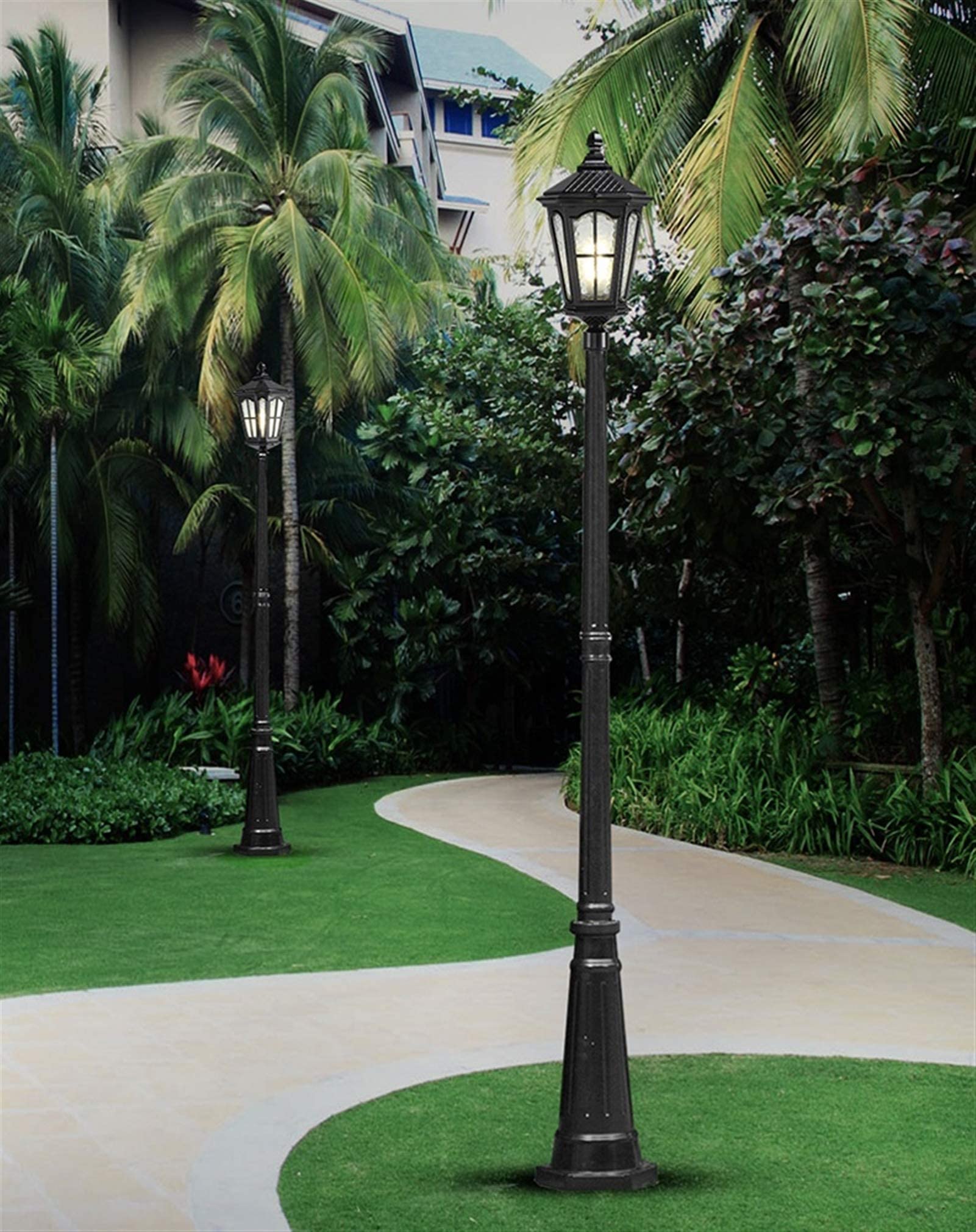 Lanterna da palo modello Berlino Ø60 mm – 60W IP44 – 192x192x356 mm – Nero – Syntesy