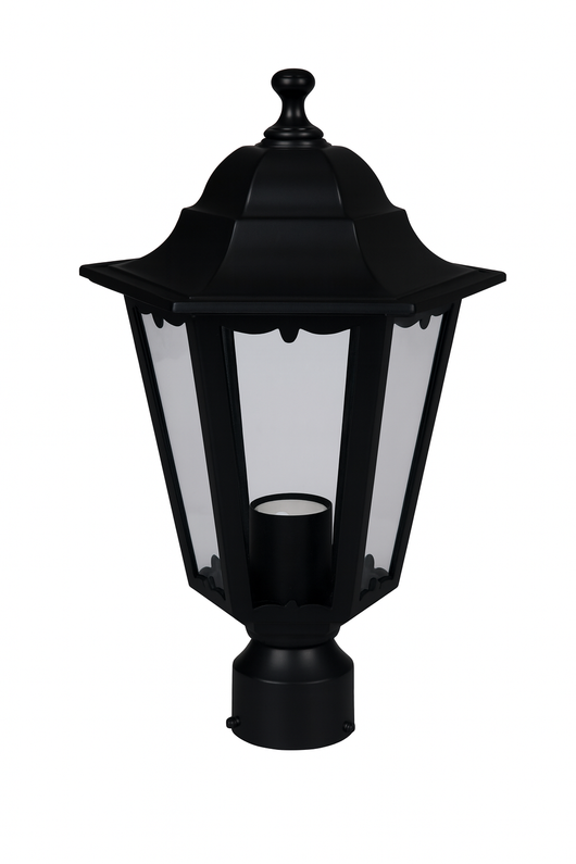 Lanterna da palo modello Berlino Ø60 mm – 60W IP44 – 192x192x356 mm – Nero – Syntesy