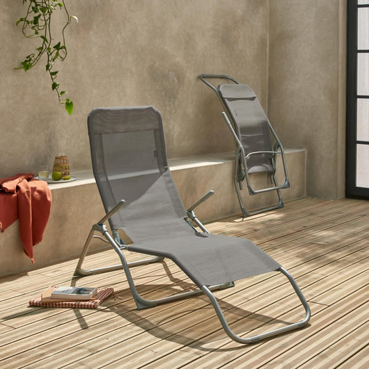 Lettino a dondolo Rocking in ferro con tessuto textilene – 59x103x160 cm – Vette