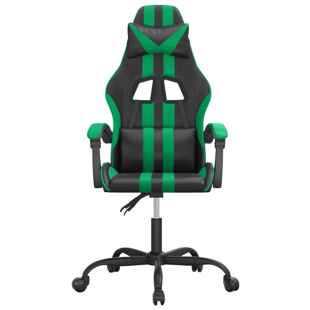 Sedia da Gaming | Sedia da e-sports Girevole Nera e Verde in Similpelle