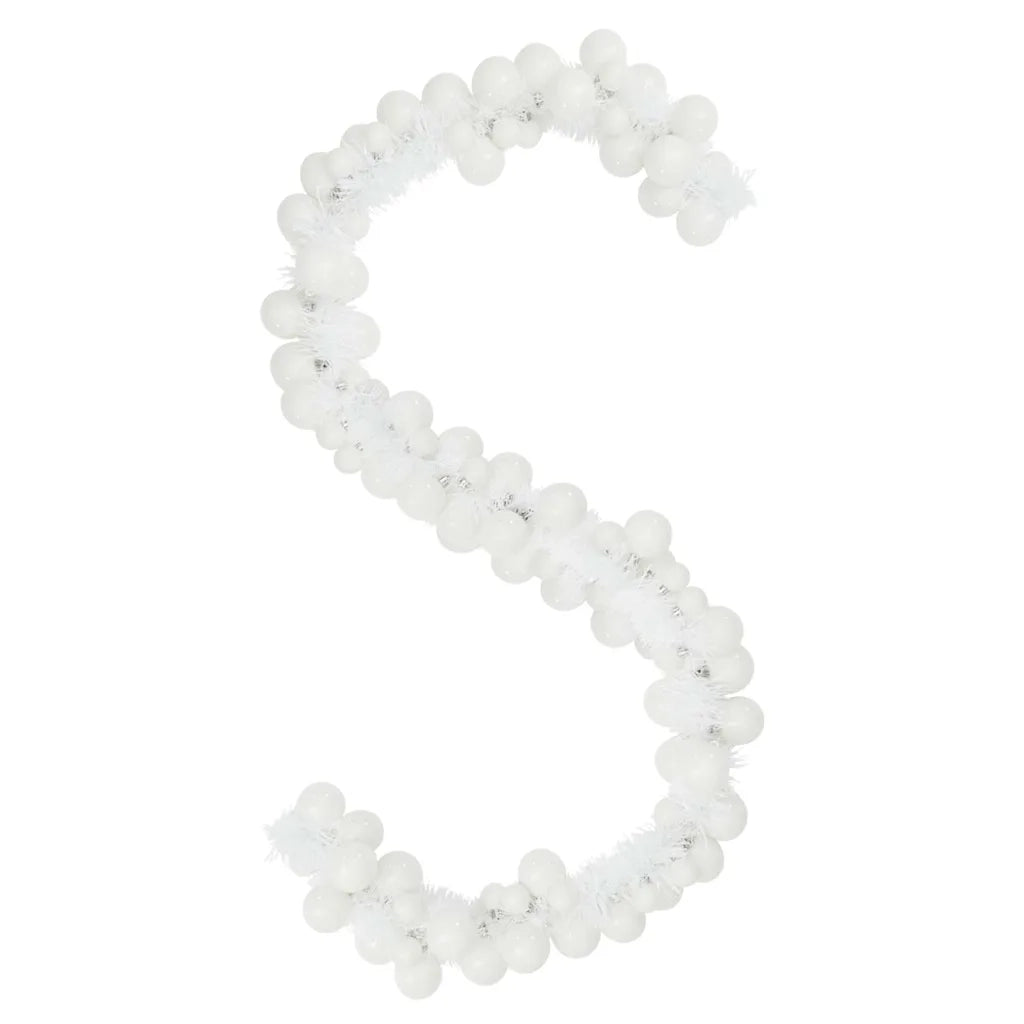 Ghirlanda di Palline di Natale Bianco 186 cm Polistirolo 42019691