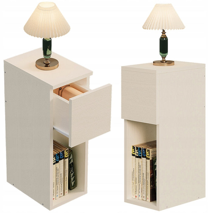 Comodino con cassetto tavolino con ripiano moderno camera da letto 55 cm