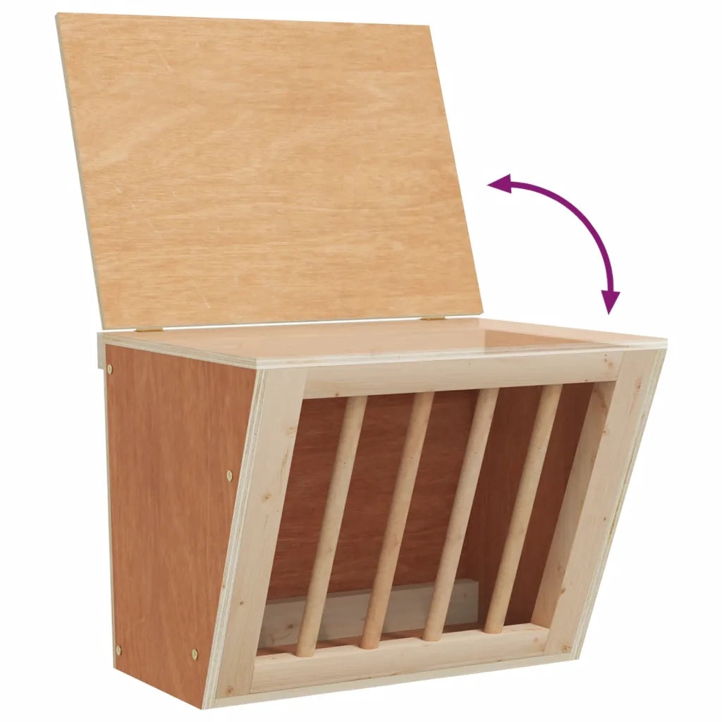 Mangiatoia per Conigli 25x18,5x20,5 cm Legno Massello di Abete 172423