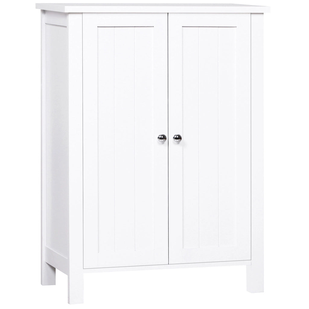 Mobile da Bagno Salvaspazio con 2 Ante e Ripiani ¨C Zephmum ¨C Bianco 60x30x80 cm