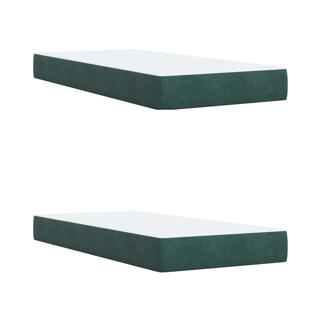 Letto Box Spring LED con Materasso Verde Scuro 200 x 200 cm 3456146