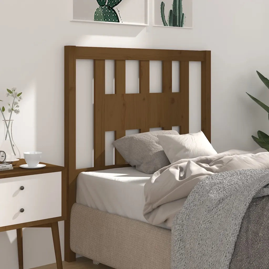 Testiera per Letto Miele 81x4x100 cm in Legno Massello di Pino