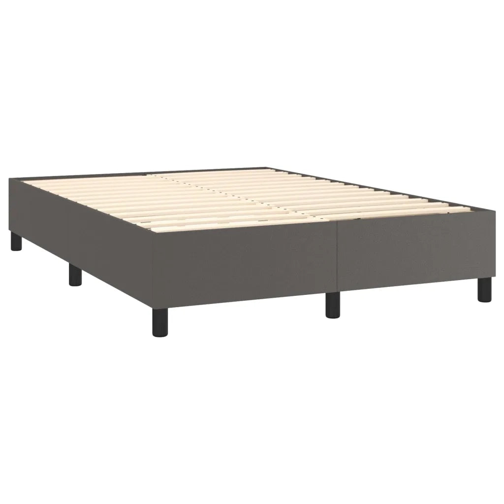 Giroletto a Molle con Materasso Grigio 140x190 cm in Similpelle 3137543