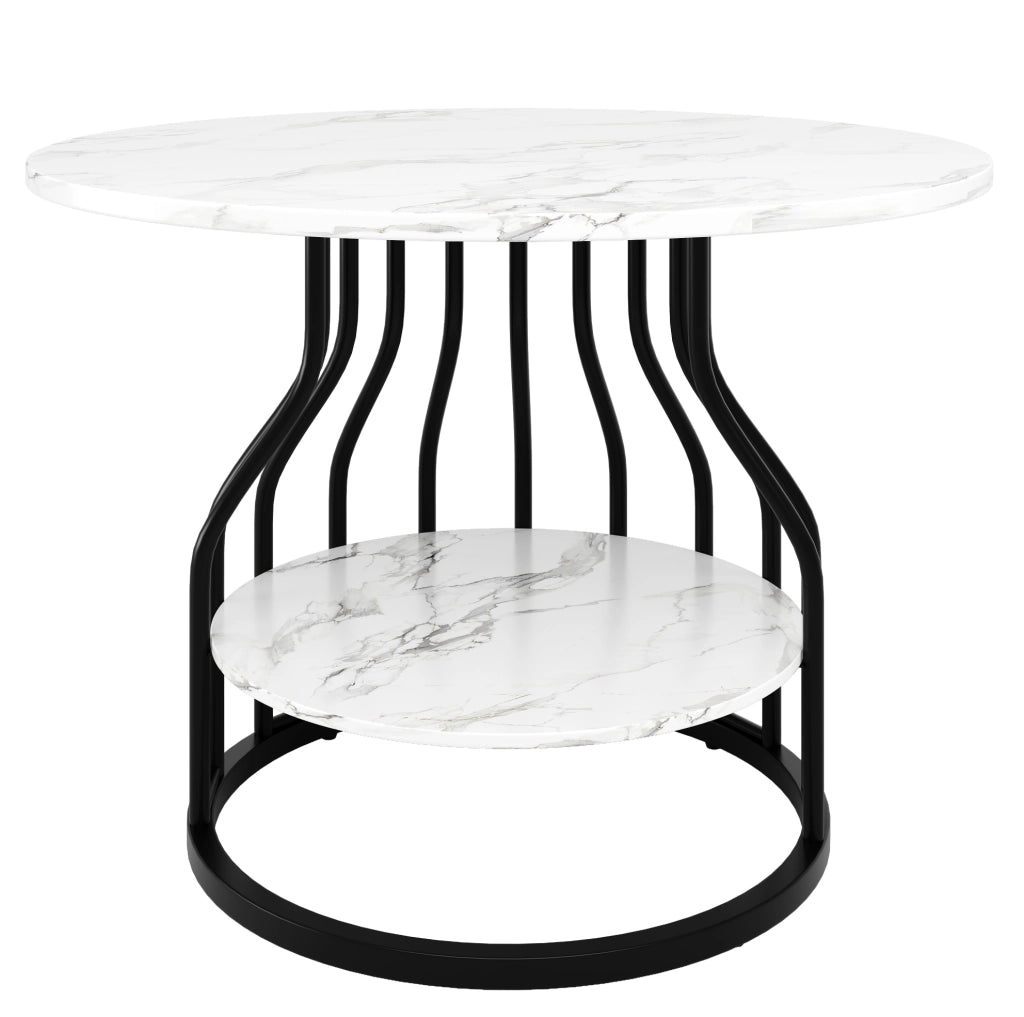Set da pranzo 80x80x76 cm con tavolo rotondo e 4 sedie; piano effetto marmo; metallo; velluto nero e grigio