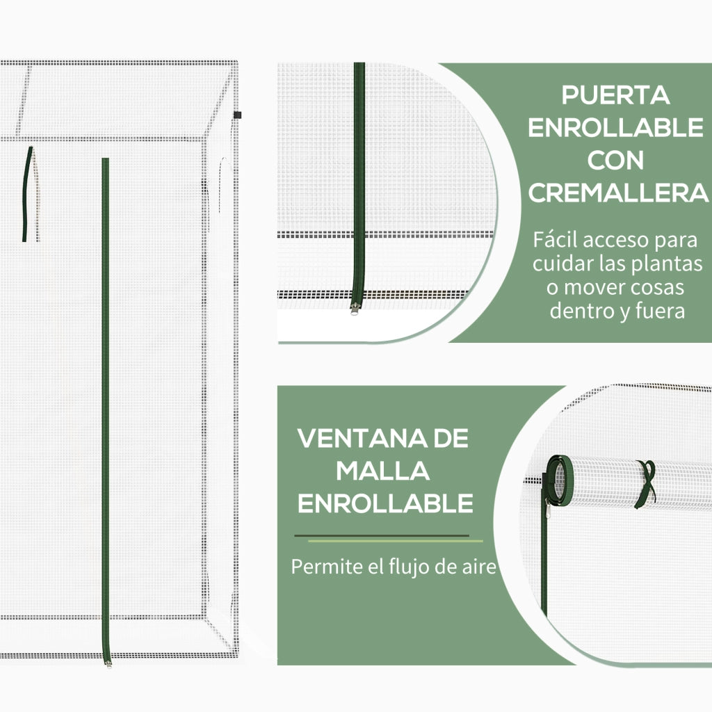 Serra da Giardino con Finestre e Telaio in Acciaio ¨C Xylo ¨C 200x76x168 cm Bianco