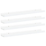 4 pz Mensole da Parete | Scaffali a Parete | Ripiano a parete Bianche 60x9x3 cm