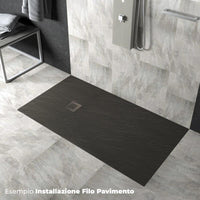 Piatto Doccia in Pietra 90x130 cm Pedrinelli Ardesia Stone Side Grigio Scuro