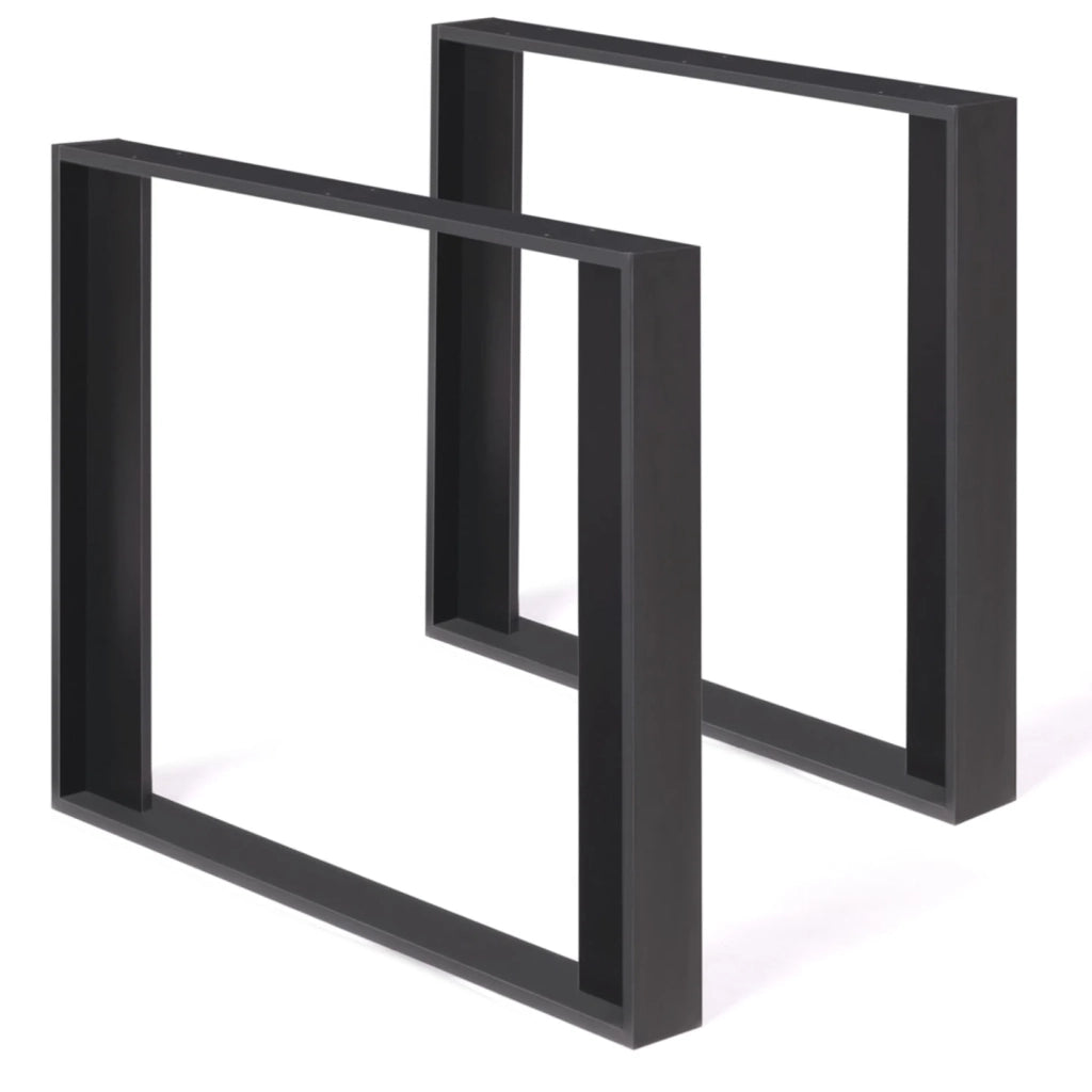 IDMarket - Lote de 2 patas de mesa cuadradas negras PHOENIX 75 cm