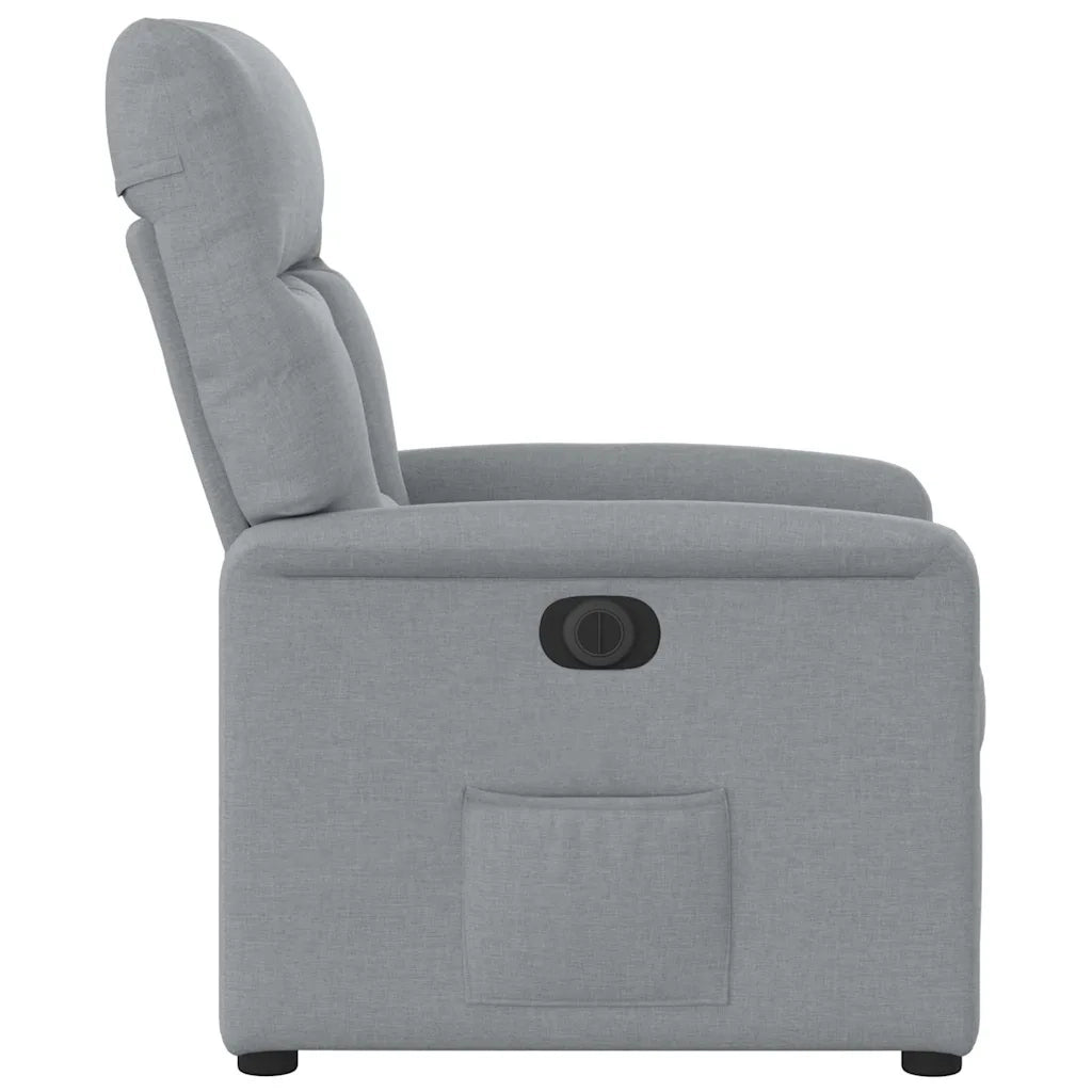 vidaXL Poltrona Elettrica Reclinabile Grigio Chiaro in Tessuto