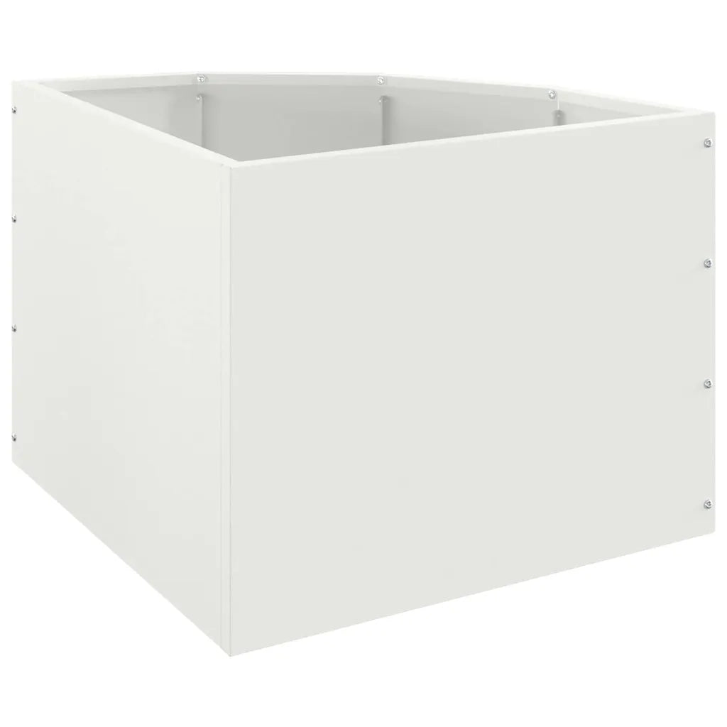 Fioriere | Cassetta per fiori | Vaso d'angolo Bianco 45 x 45 x 35 cm Acciaio