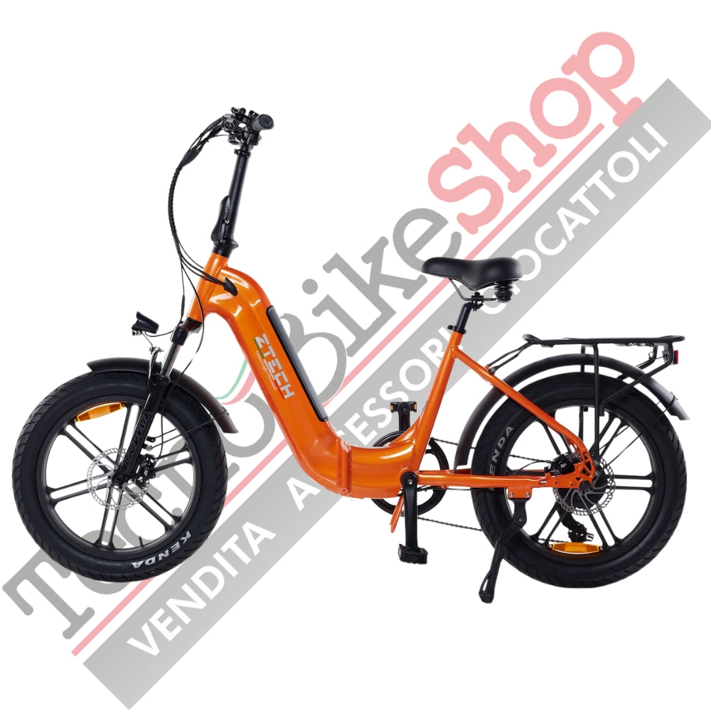 Bicicletta Elettrica Z-Tech ZT-89-K KRONOS 250/500W 48V13Ah Batteria Litio-Arancione