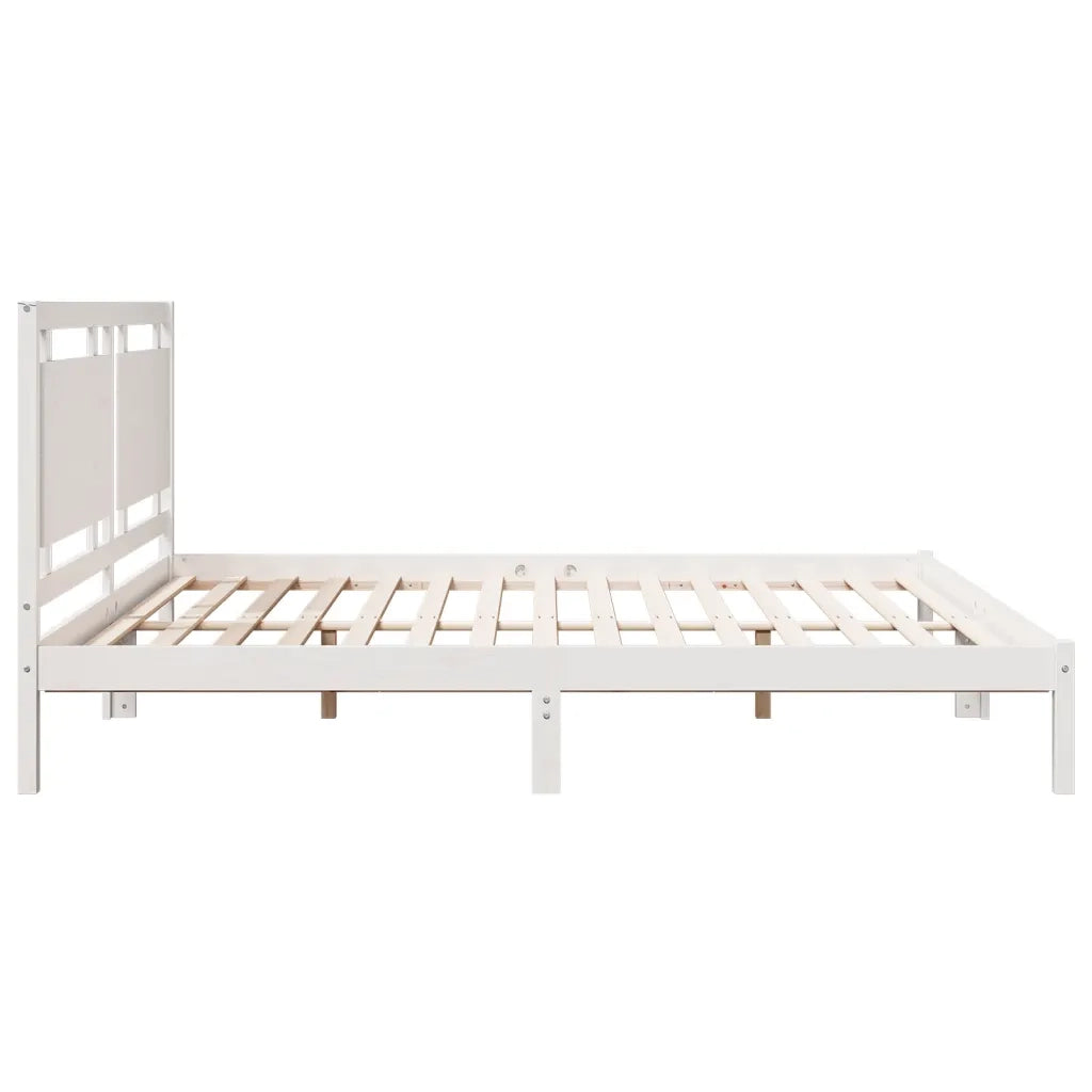 Giroletto Extra Lungo senza Materasso-Struttura Letto Bianco 200x210cm Massello 270255
