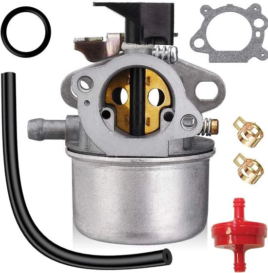 Kit di sostituzione carburatore 498965 - Set di sincronizzazione carburatore - Attrezzatura di regolazione carburatore - Motore tagliaerba - Anello in gomma - Tubo carburante/filtro carburante - Carburatore motore