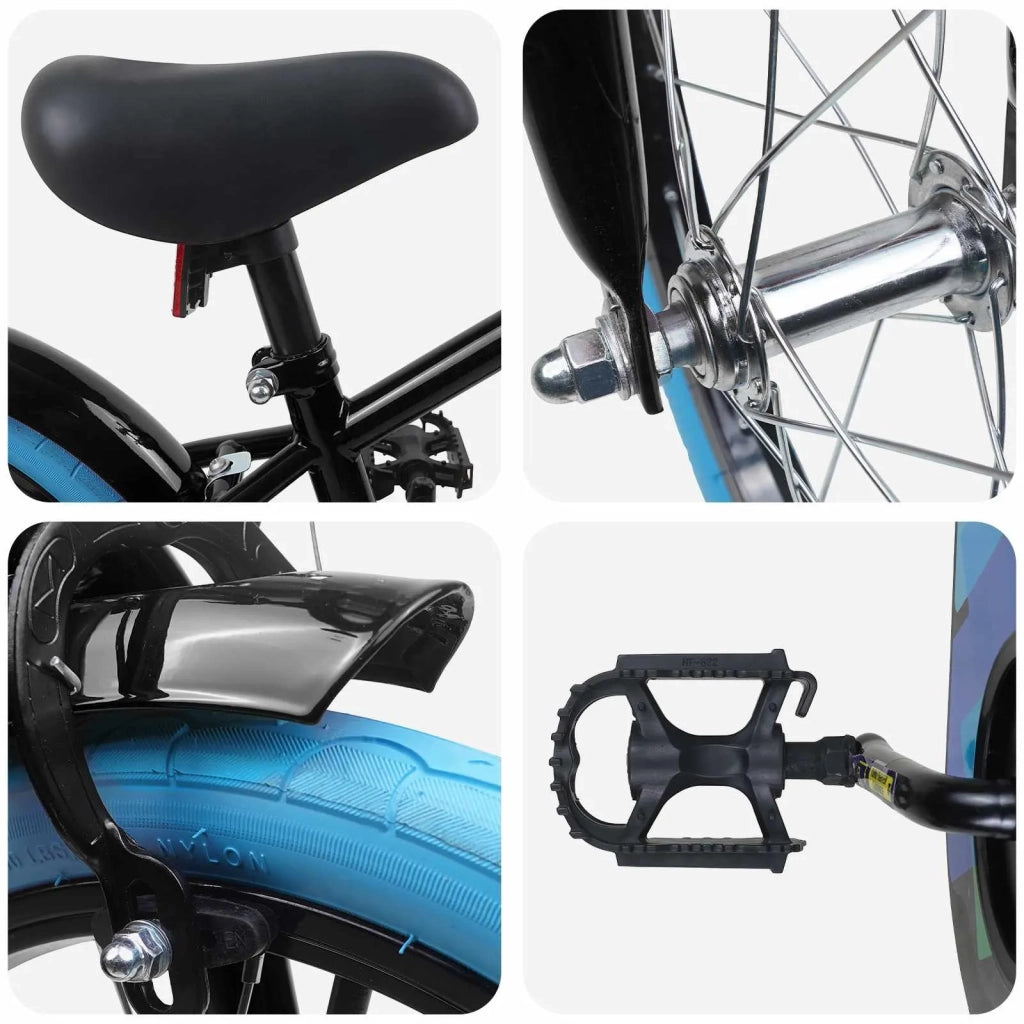 Bicicletta per Bambini 16 Pollici per bambini di 4-6 anni Nero 42009317