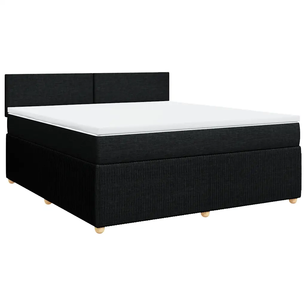 Giroletto a Molle con Materasso Nero 180x200 cm in Tessuto 3287530