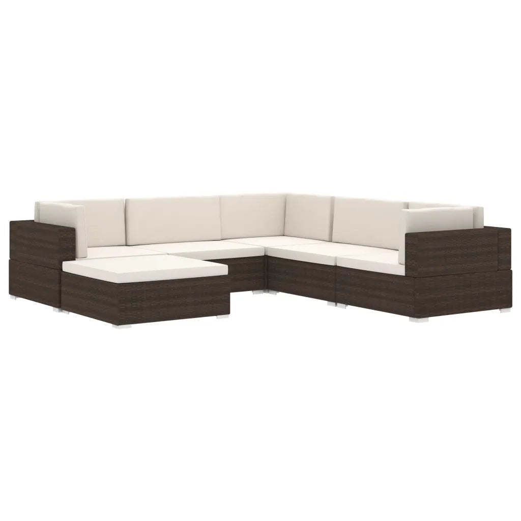 Seduta Centrale Modulare 1 pz con Cuscini in Polyrattan Grigio 46795