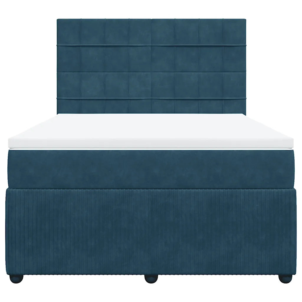 Giroletto a Molle con Materasso Blu 140x190 cm in Velluto 3294638