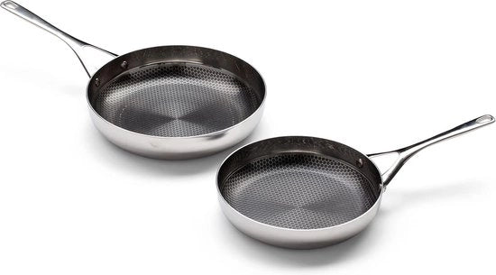 Padella Ø28 cm - resistente all'incrostazione e abrasione - realizzata in acciaio inossidabile - adatta a tutti i tipi di fornelli e forni - idonea per lavastoviglie (24 + 28 cm)