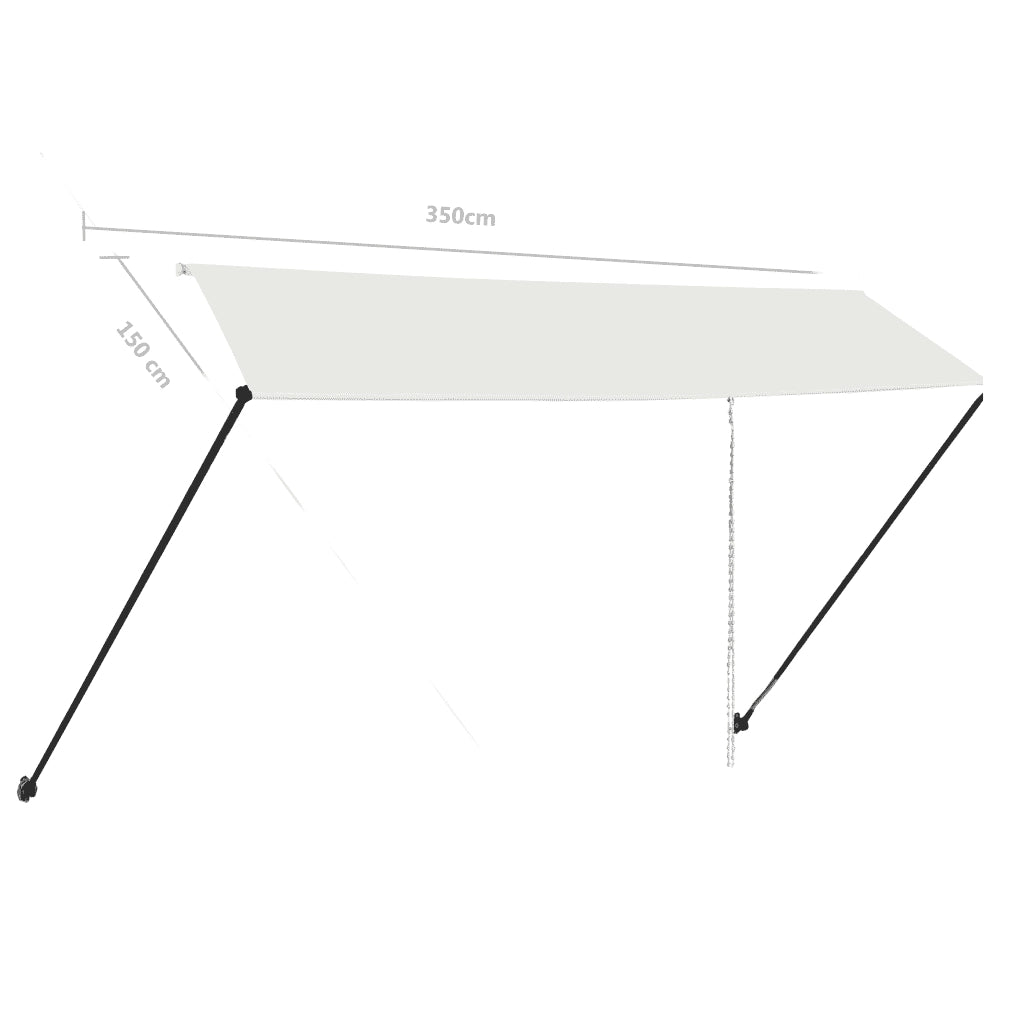 Tenda da Sole Retrattile con LED 350x150 cm Crema cod mxl 17022