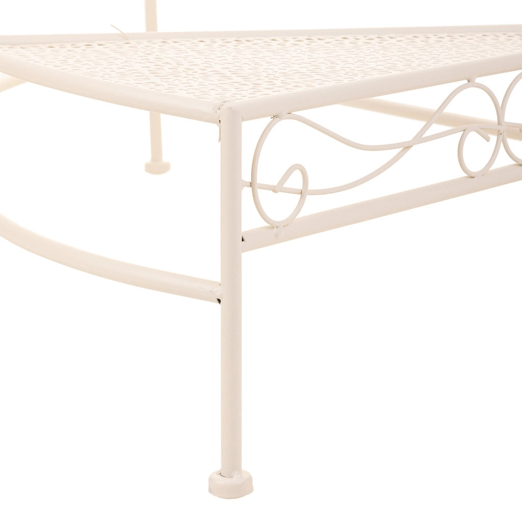 Supporto 3 ripiani per pentole in ferro battuto bianco 55x30x61