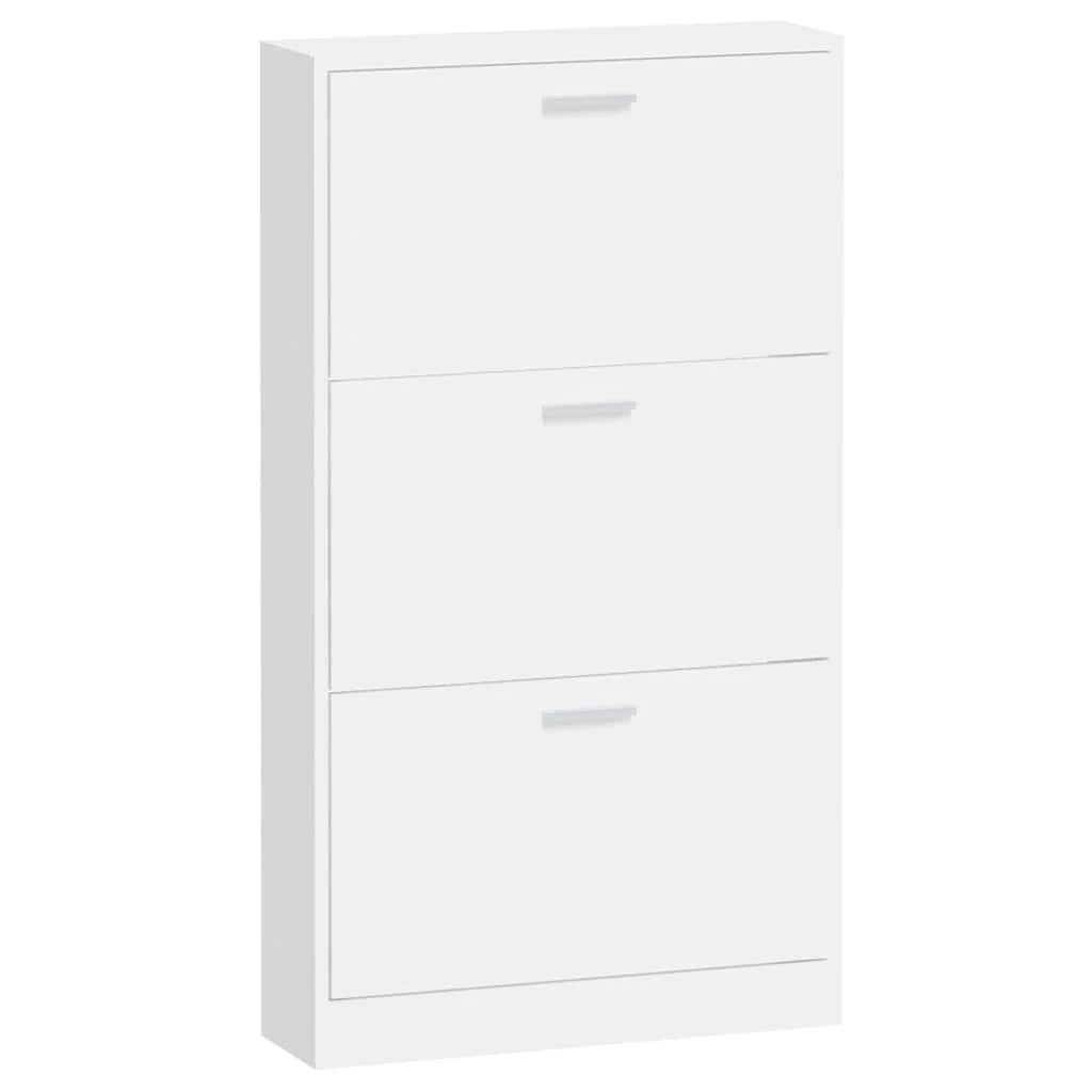 Scarpiera mobile contenitore per scarpe mobile per ingresso/corridoio/soggiorno finitura lucida 59 x 17 x 108 cm legno ingegnerizzato bianco 02_0021305