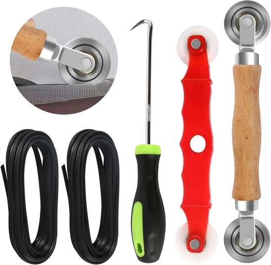 Set di 4 pezzi di rete per insetti, inclusa installazione e accessori di riserva, misura 20 m x 5 mm