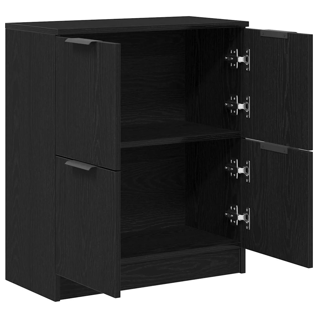 Credenza-Buffet-Armadio da cucina Rovere Nero 60 x 30 x 70 cm Legno multistrato 437244