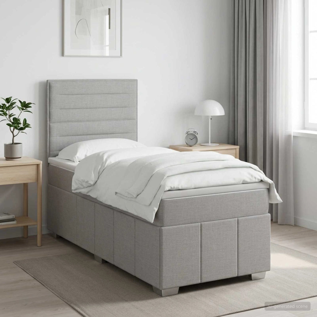 Letto box spring con materasso Grigio Chiaro 80 x 200 cm 3454001
