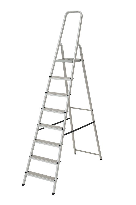 SCALA IN ALLUMINIO ALFA EUROSCALA EN131- 7 gradini cm.51x210h (149h pedana) kg.7 - 1 pezzi FACAL